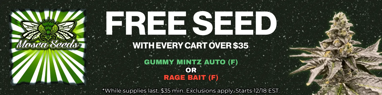 Mosca Seeds Holiday Promo