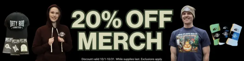 20% OFF Merch October 2026 Banner